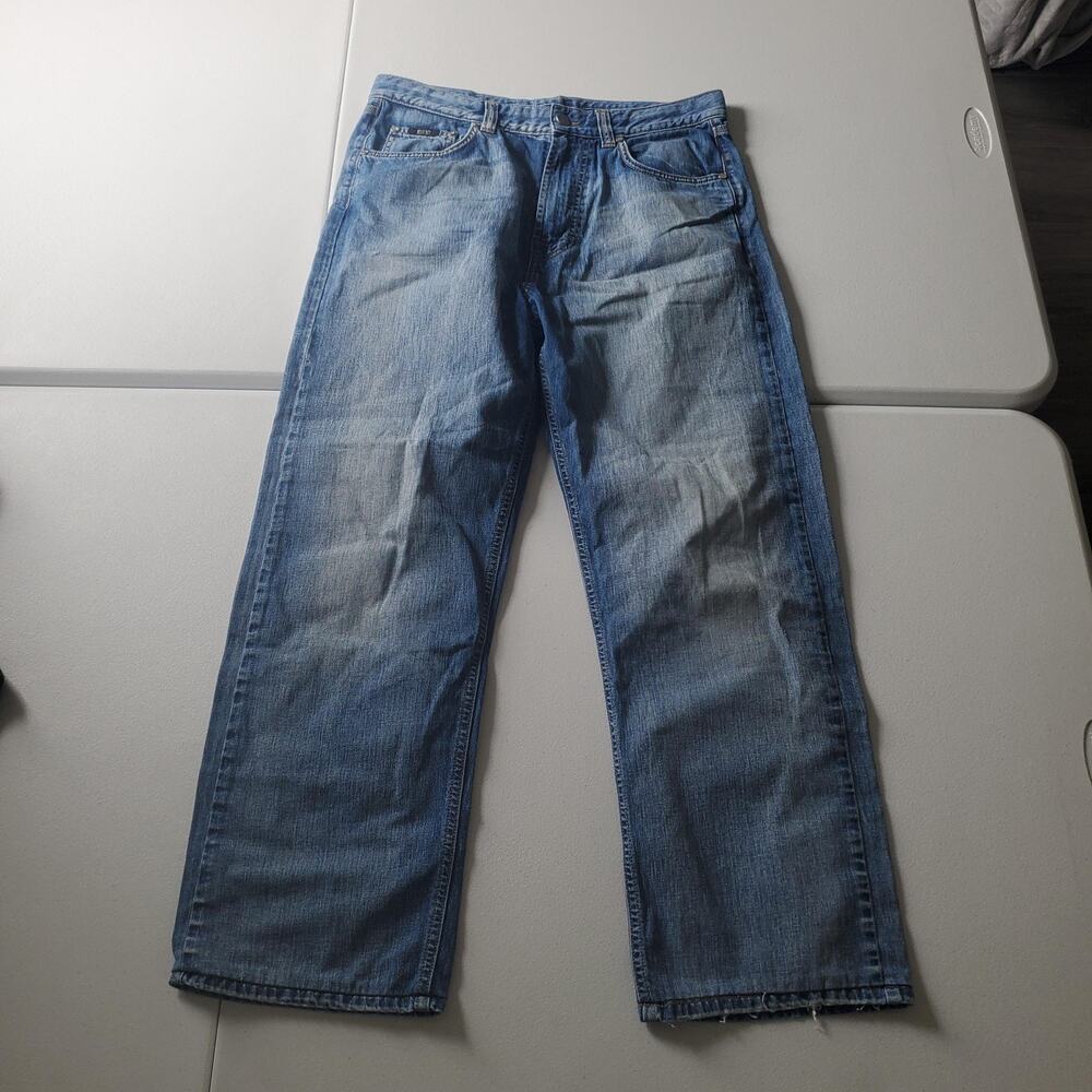 Hugo Boss Alabama Jeans Mens 33x34 Blue Straight Leg Light Wash Regular Fit
